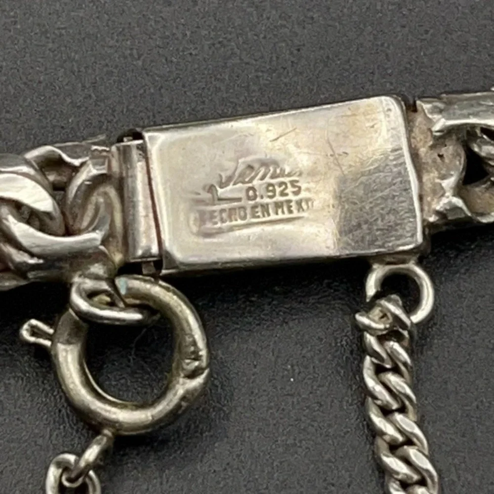 Vintage Sterling Silver Charm Bracelet with Sphere Fold-Out Photo Locket Mexican